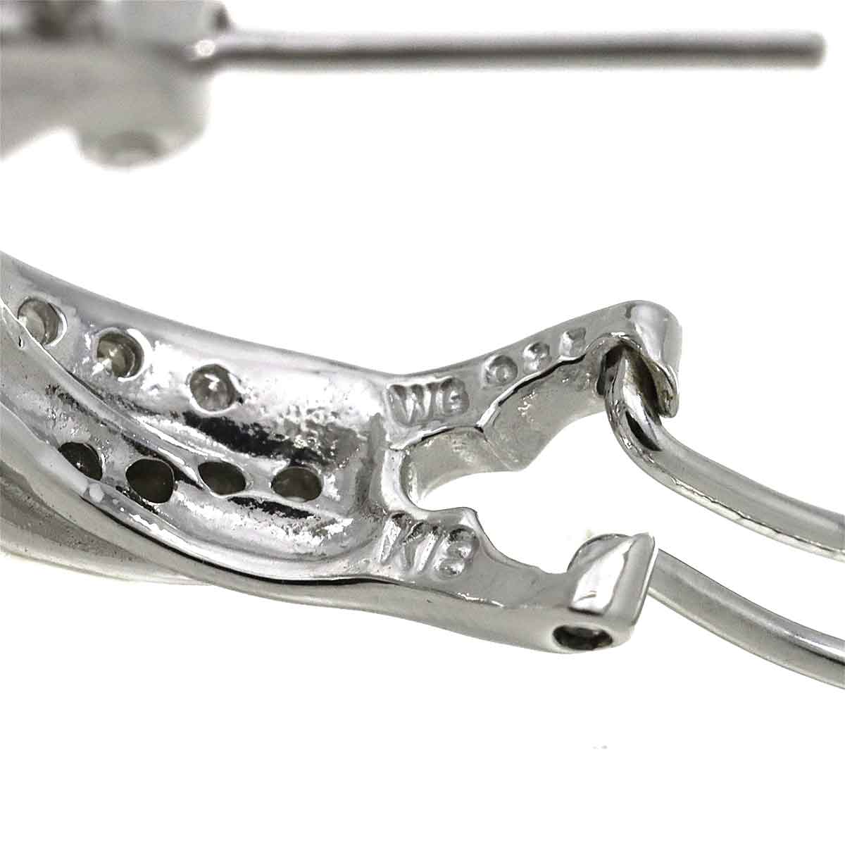 Diamond 0.34ct/0.34ct 0.25ct/0.25ct Earrings Clip-on Pierced 18K WG 750