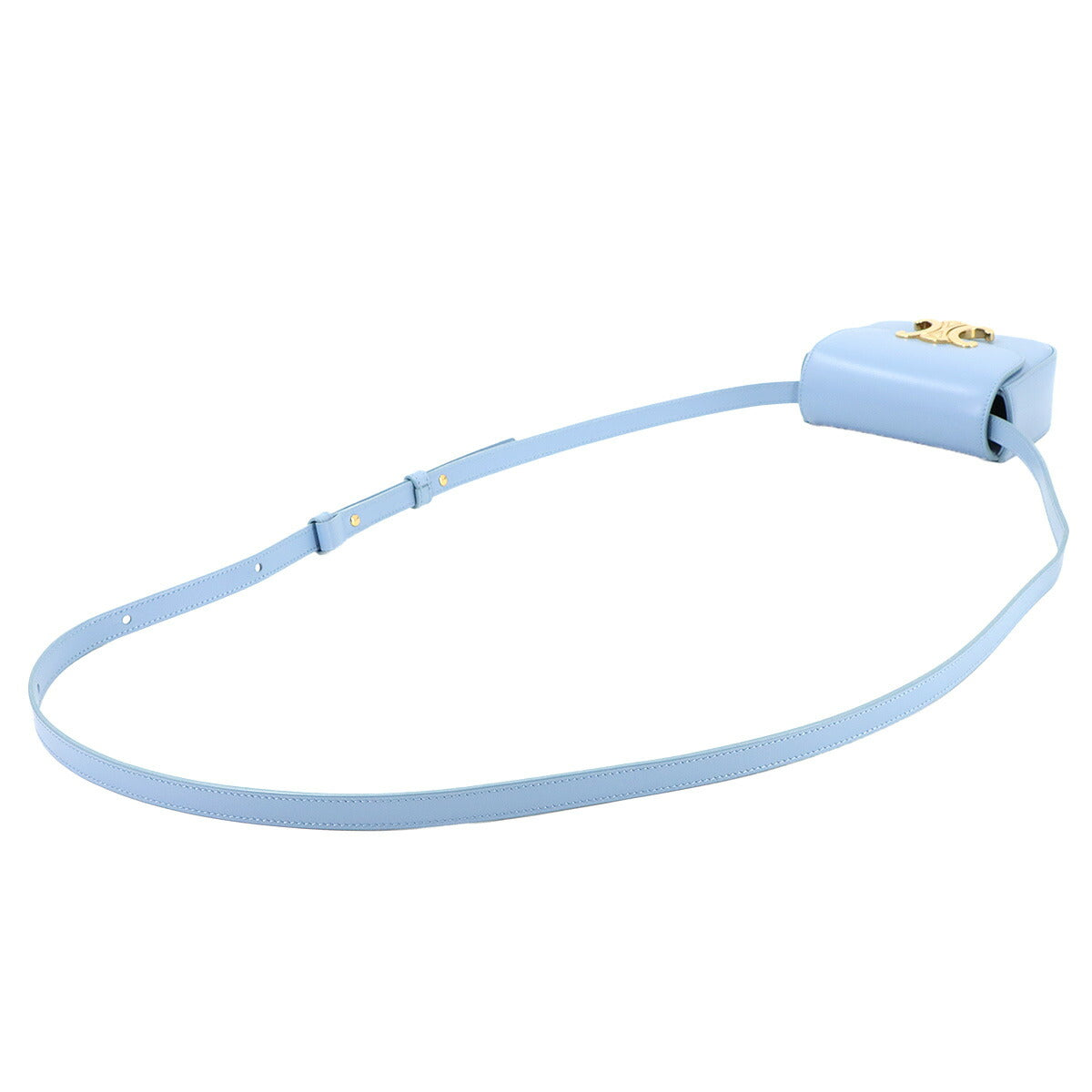 Triomphe Claude Mini Shoulder Bag Leather Pale Blue 10I513DPV