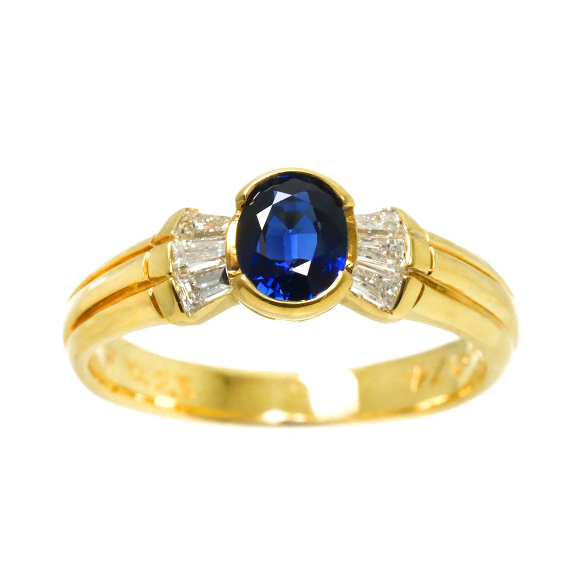 DAMIANI Sapphire 0.74ct Diamond 0.23ct Ring 18K YG 750 size6.25-6.5(US)
