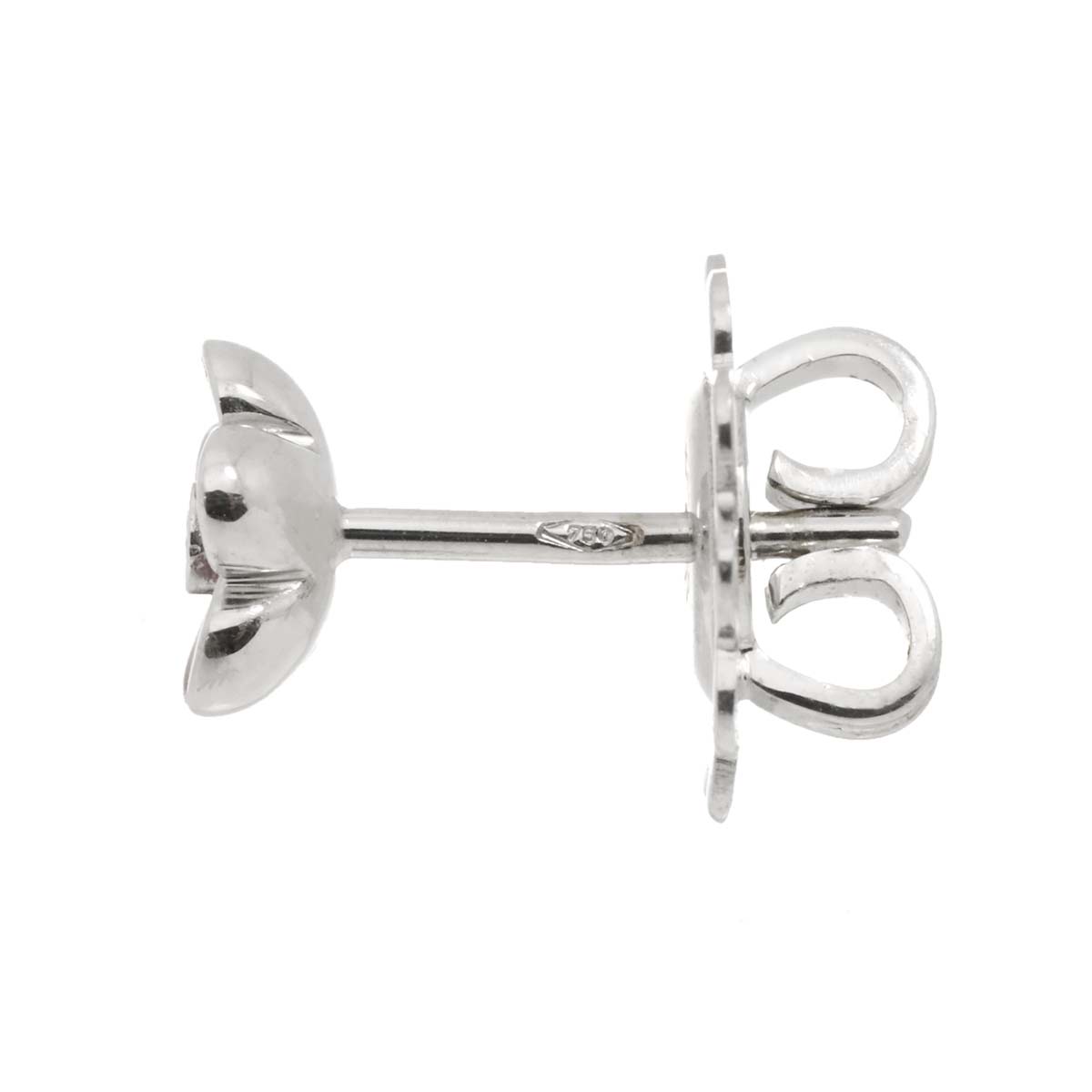 Diamond 0.01/0.01ct Enamel Earrings Pierced 18K WG 750