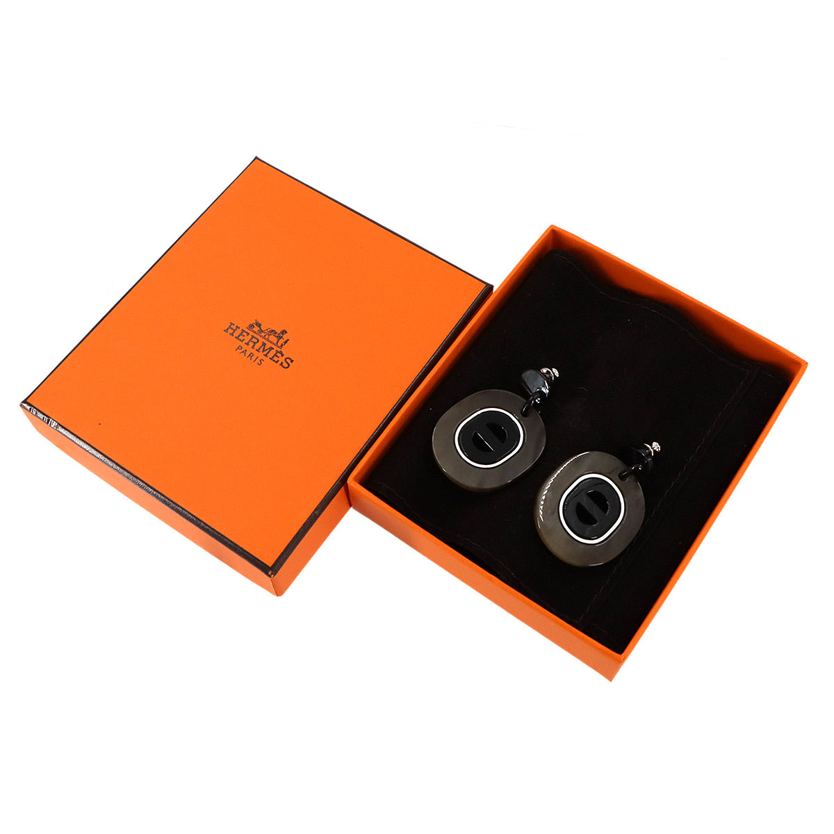 Fidelio Virage Earrings Buffalo Horn Brown Black Accessory