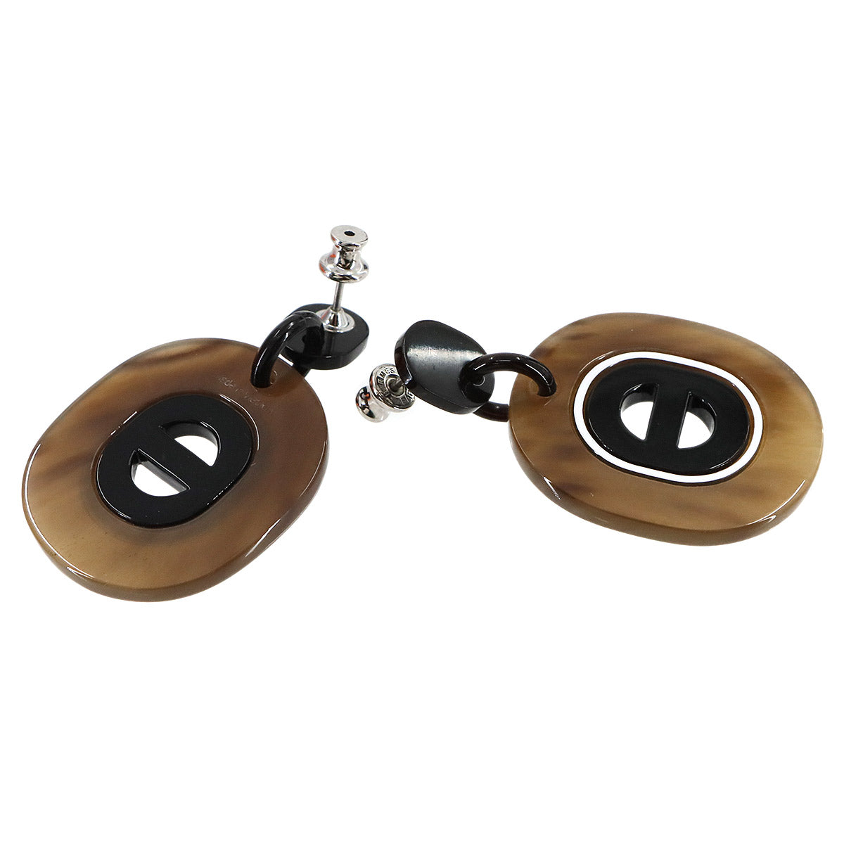 Fidelio Virage Earrings Buffalo Horn Brown Black Accessory