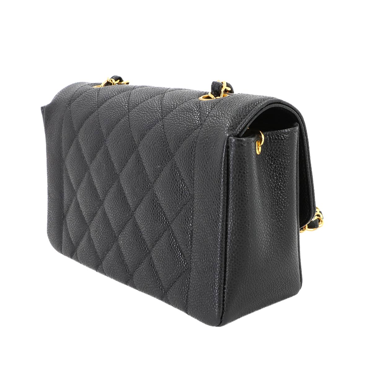 Small Diana Single Flap Bag Leather Black