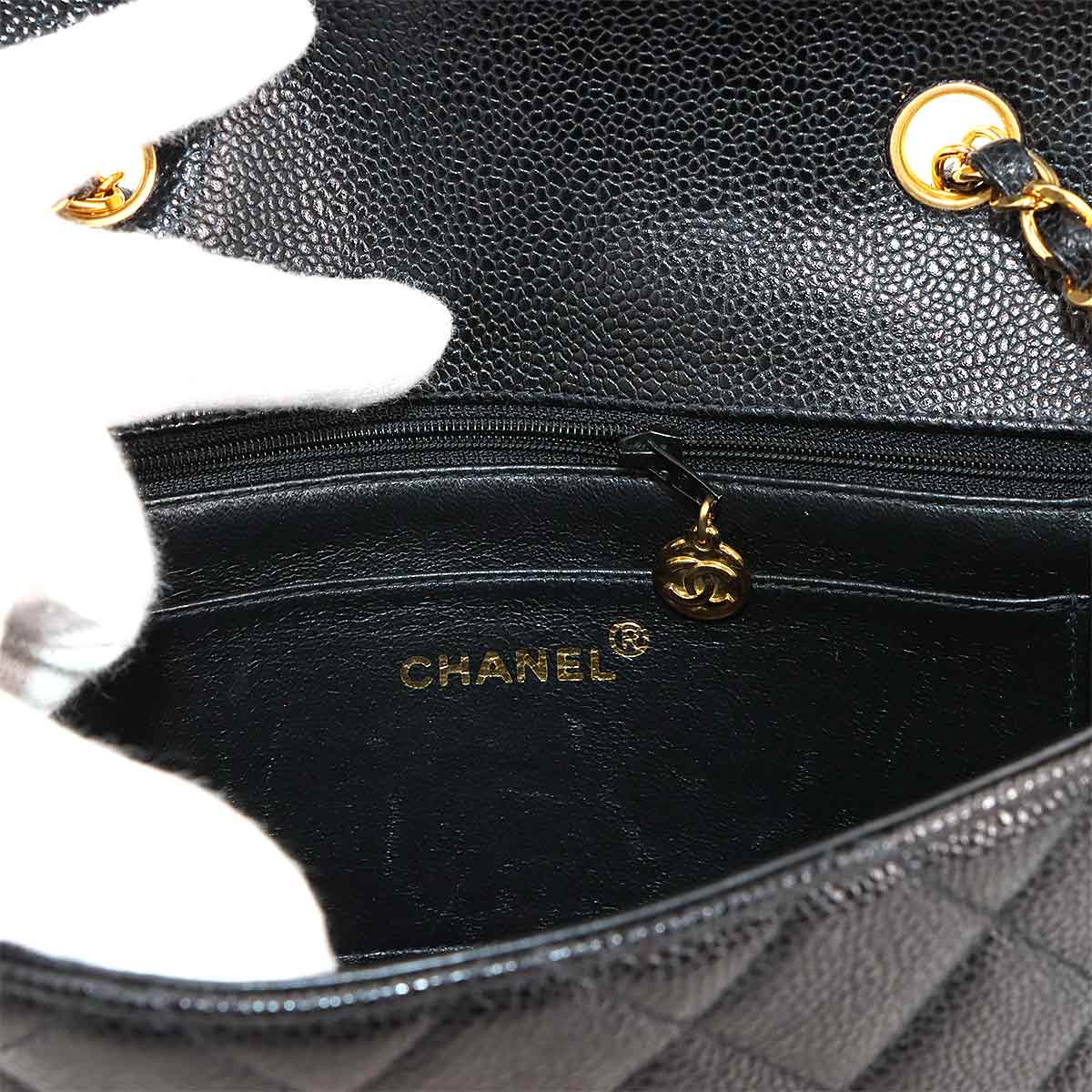 Small Diana Single Flap Bag Leather Black