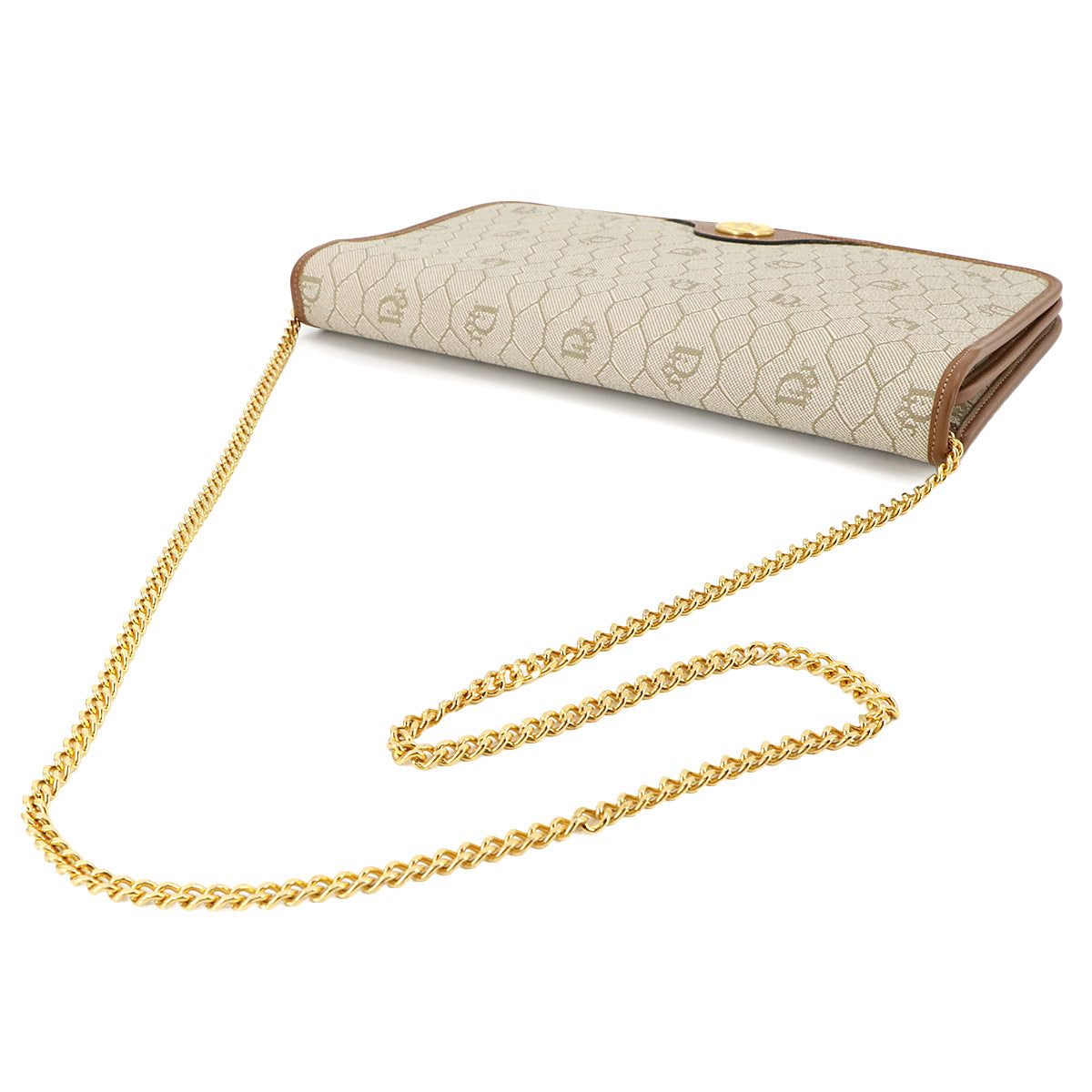 Clutch Shoulder Bag PVC Beige Honeycomb pattern 90284768