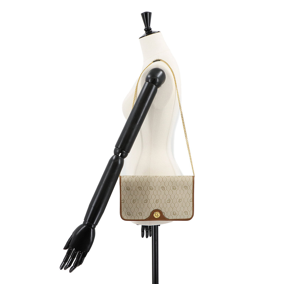 Clutch Shoulder Bag PVC Beige Honeycomb pattern 90284768