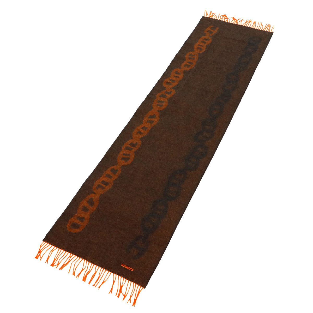 Winter Scarf Casaque Clefs de H Cashmere 100% White Gray