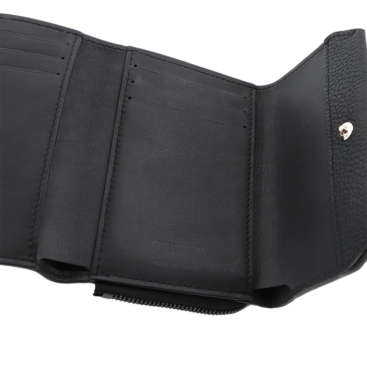 Aerogram Pilot Wallet Leather Noir M81740 Tri-fold