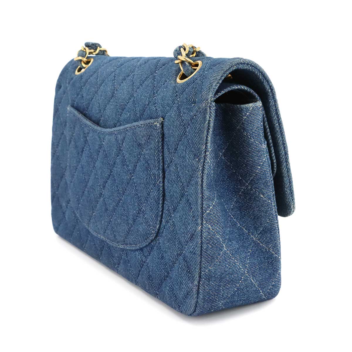 Medium Classic Double Flap Chain Bag 25cm Denim Blue A01112