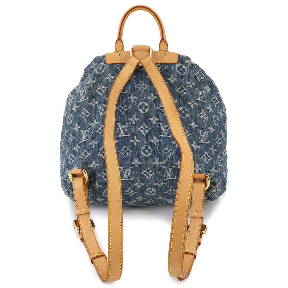 Monogram Denim Sac A Dos GM Backpack Blue M95056 Purse