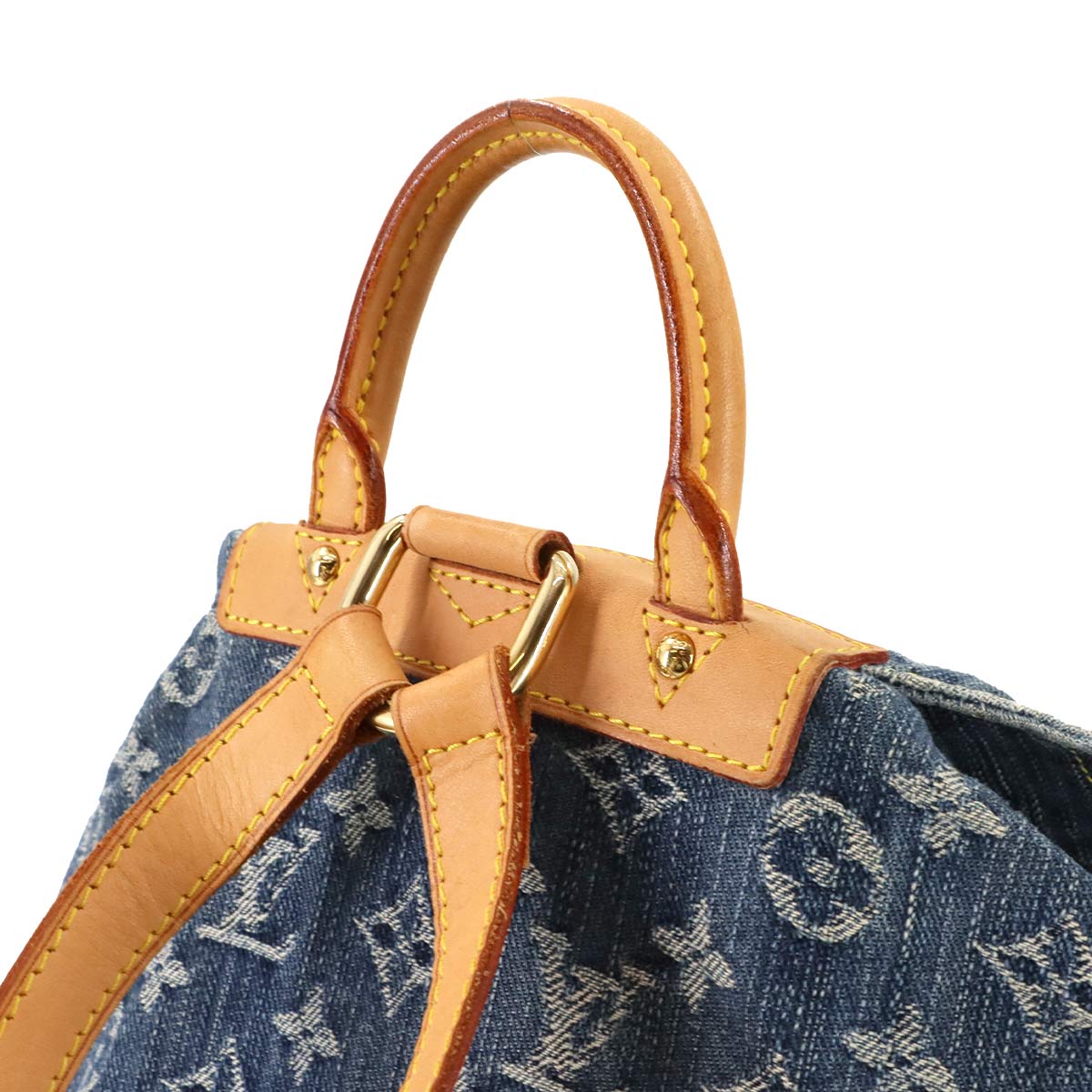 Monogram Denim Sac A Dos GM Backpack Blue M95056 Purse