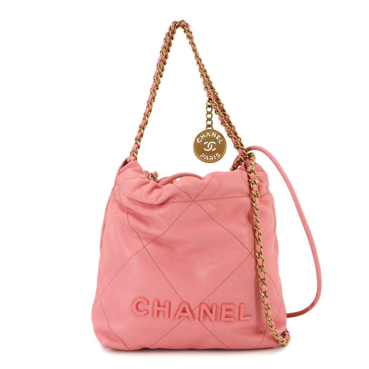22 Mini Chain Hand Shoulder Bag Leather Pink AS3980 90284810