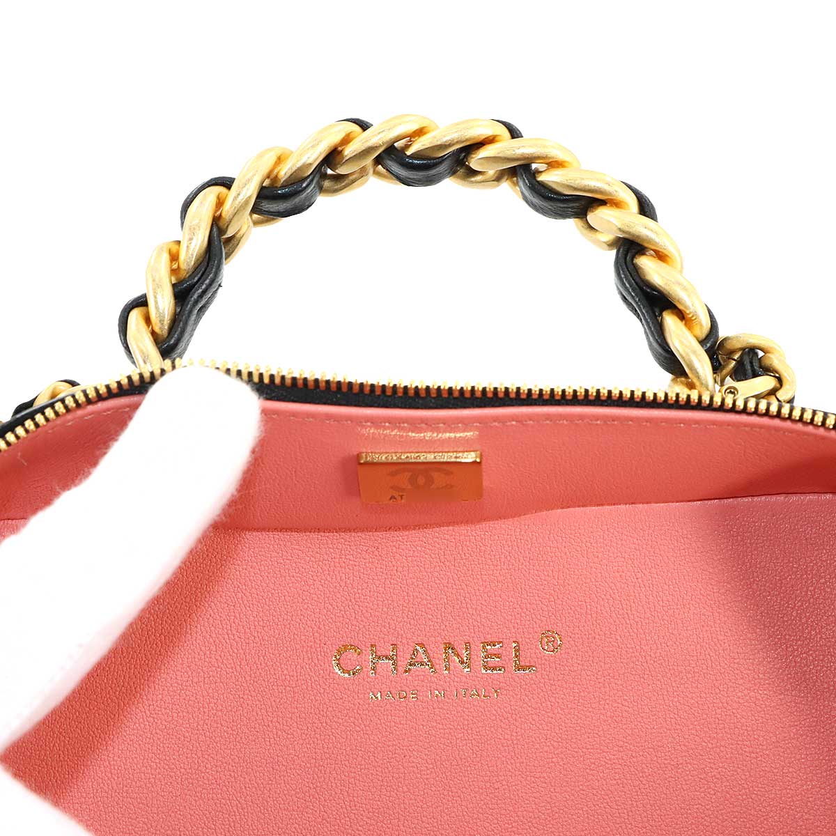 Vanity 2way Hand Chain Shoulder Bag Enamel Black AS3319 Purse