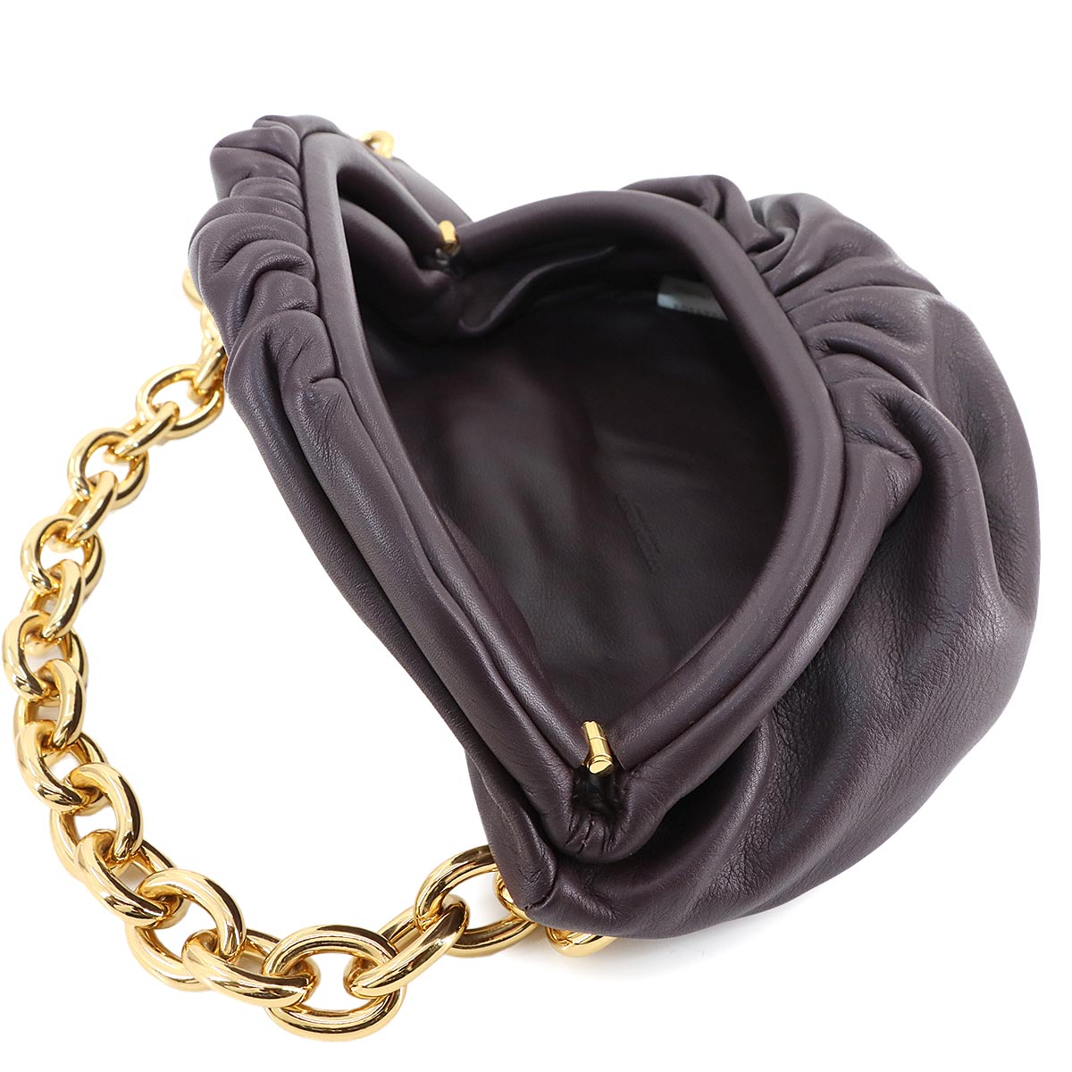 The Chain Pouch Body Bag Leather Burgundy 651445 Purse