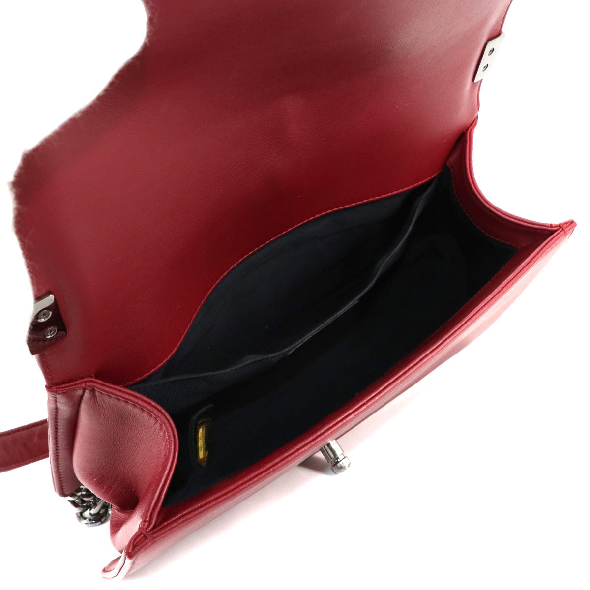 BOY CHANEL Chain Shoulder Bag Leather Red A67086 V stitch