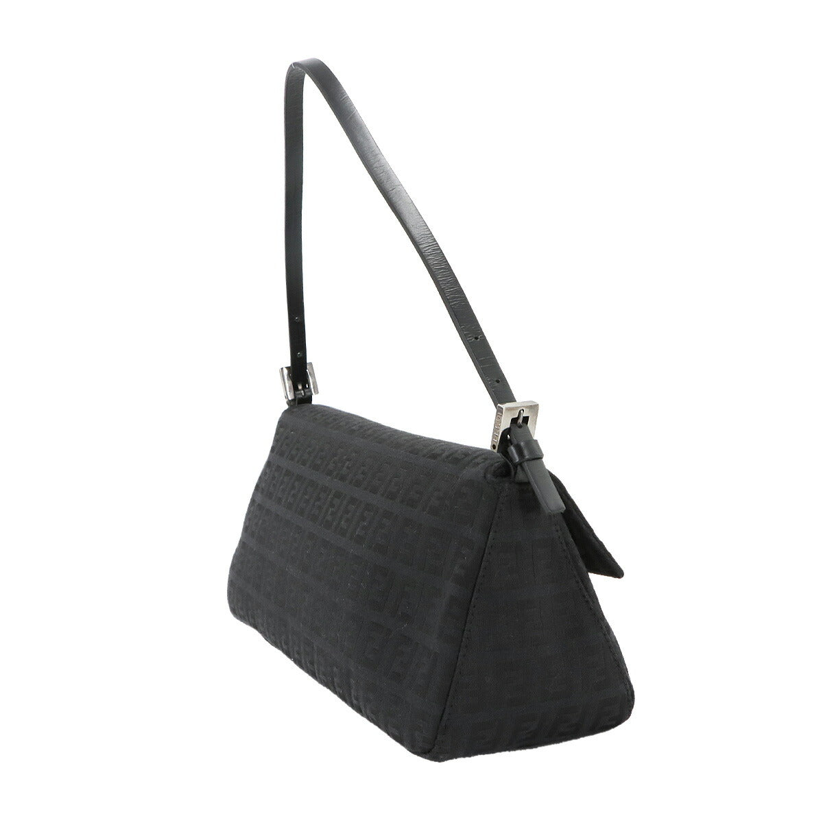 Zucchino Mamma Baguette Shoulder Bag Canvas Leather Black 8BR181