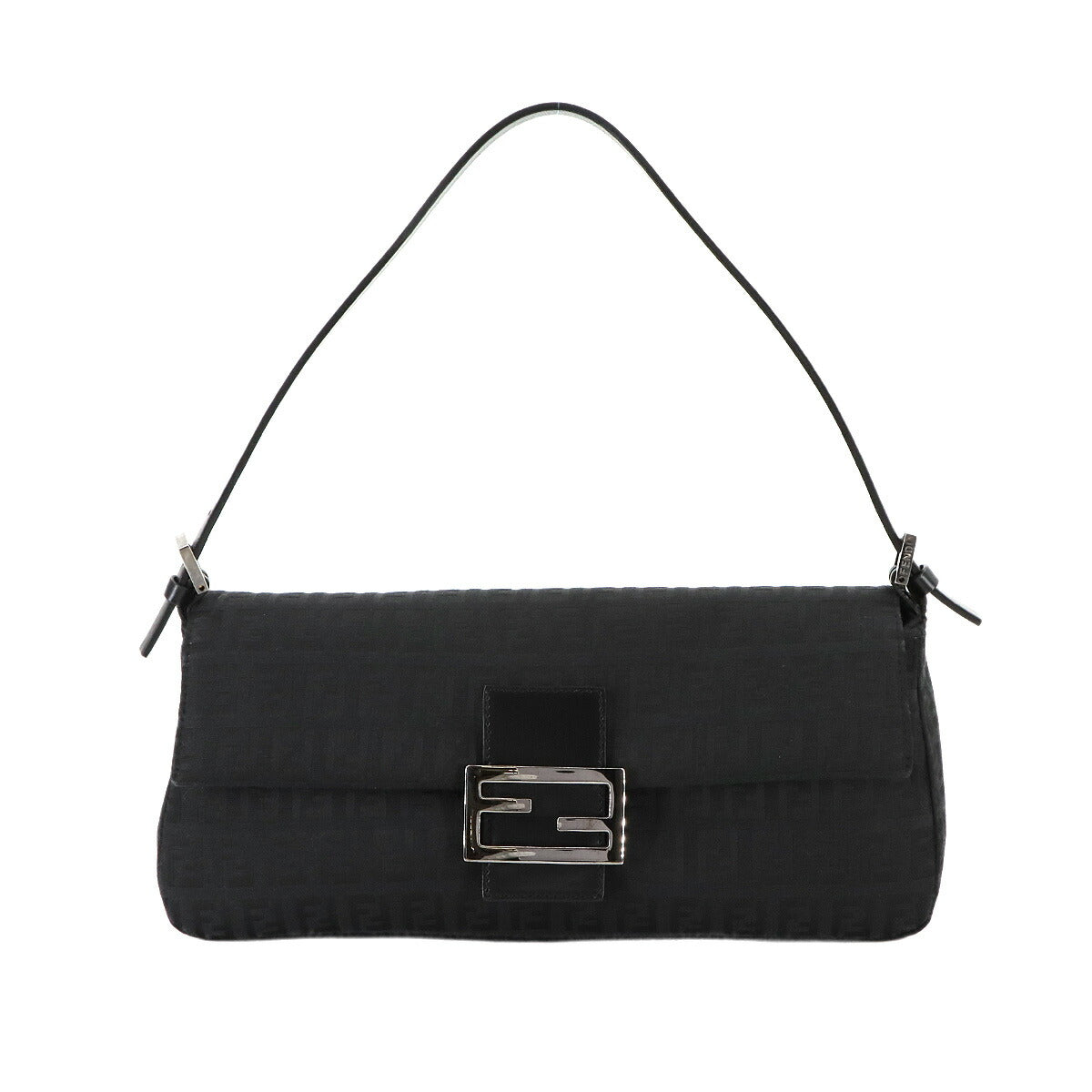Zucchino Mamma Baguette Shoulder Bag Canvas Leather Black 8BR181