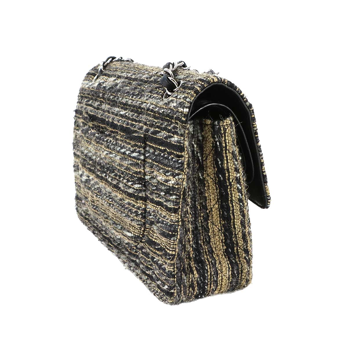 Matelasse 25 Chain Shoulder Bag Tweed Leather Multicolor A01112