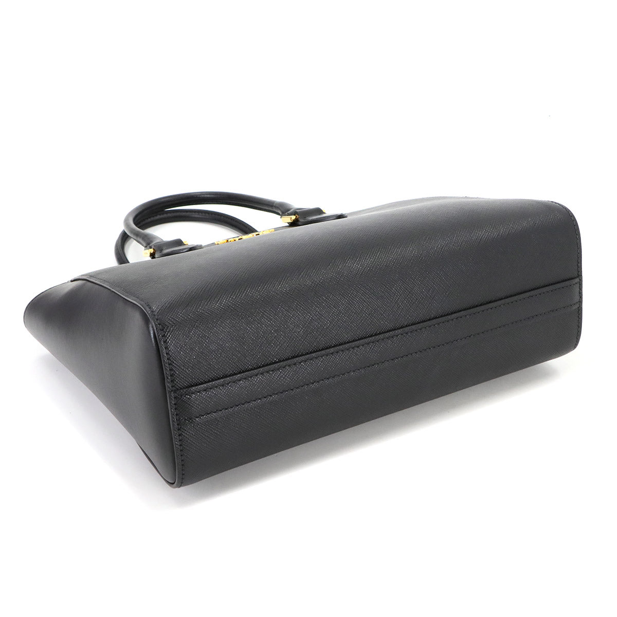 2way Hand Shoulder Bag Saffiano Leather Black 1BA113