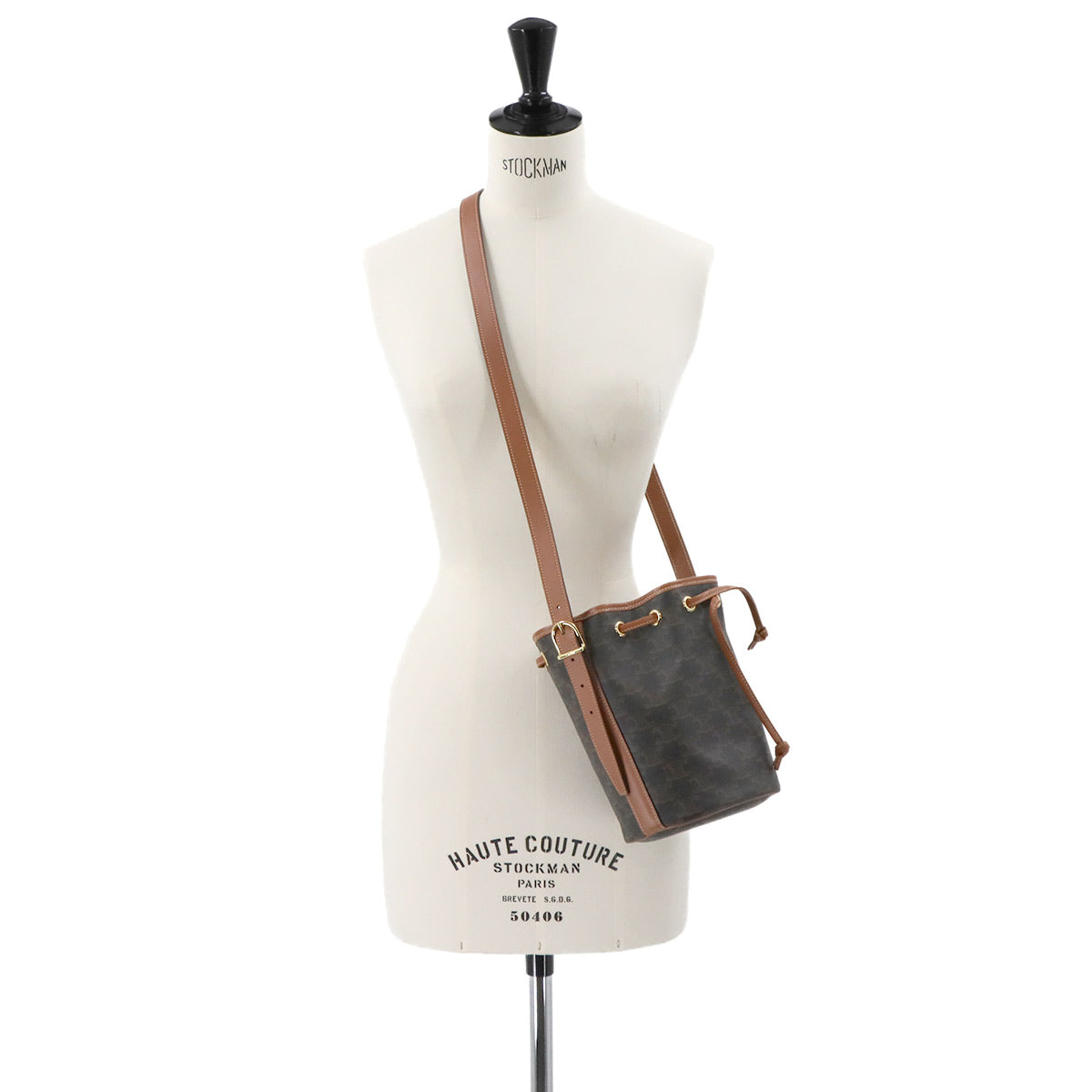 Triomphe Small Drawstring Shoulder Bag Tan 191142BZJ Purse 90285167