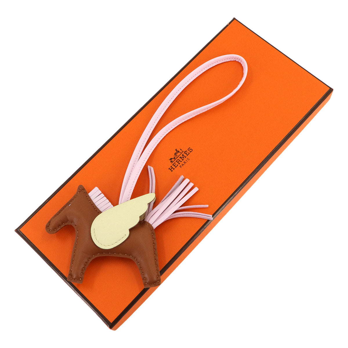 Rodeo Pegasu PM Bag Charm Agneau Milo Swift Gold Rose Darling