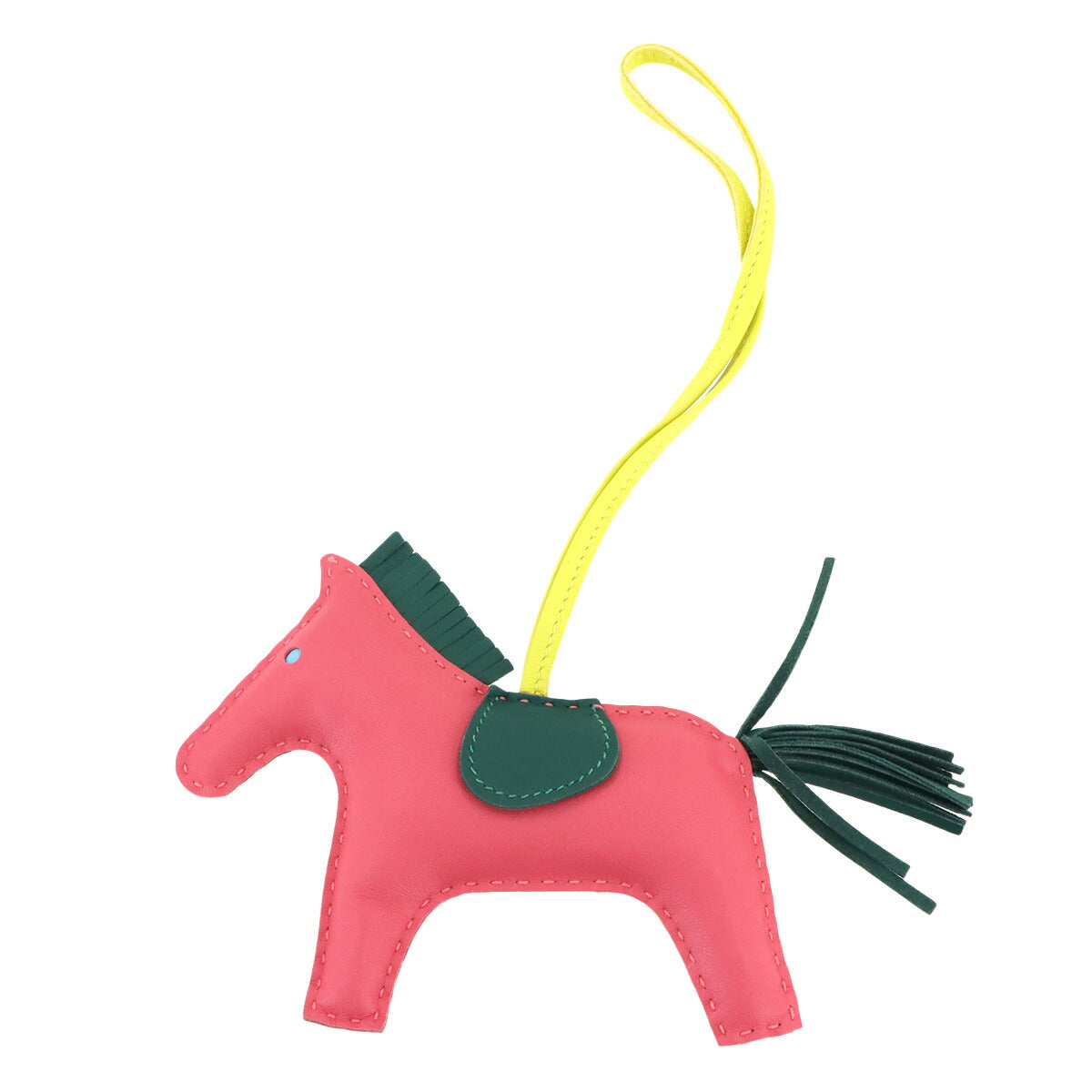 Rodeo MM Bag Charm Agneau Milo Rose Azalee Malachite Lime