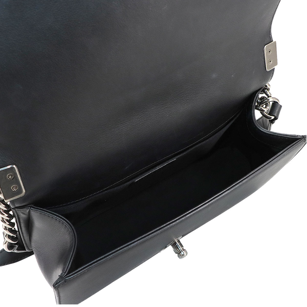 Boy Chanel Chain Shoulder Bag Tweed Leather Black A67086