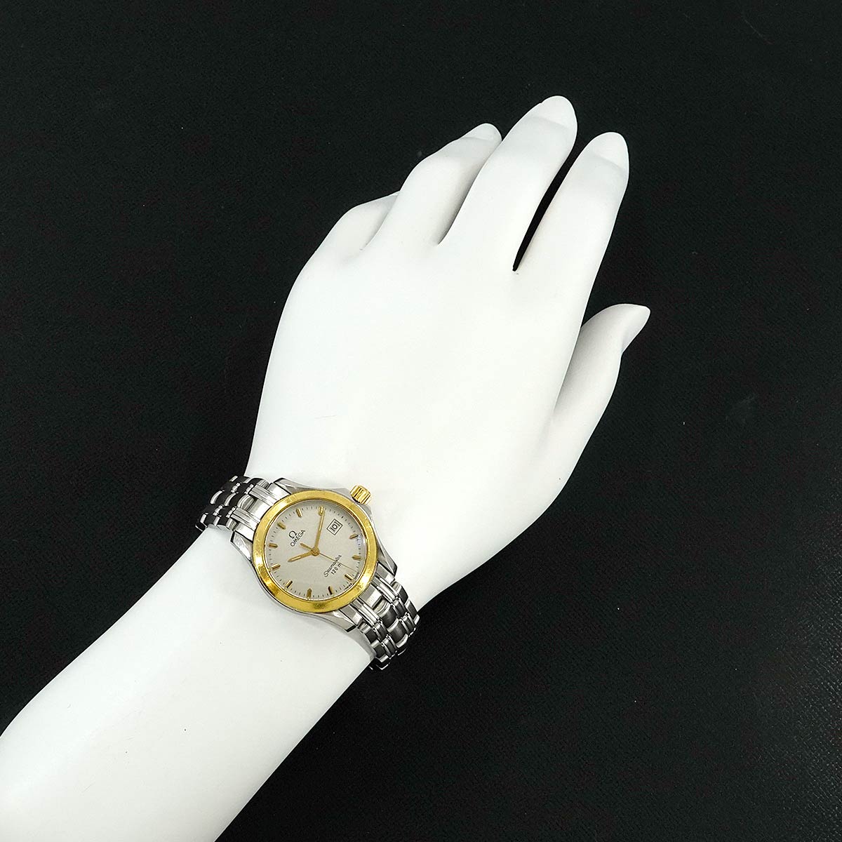 Seamaster 120 Date YG Quartz Silver Dial Ladies Watch