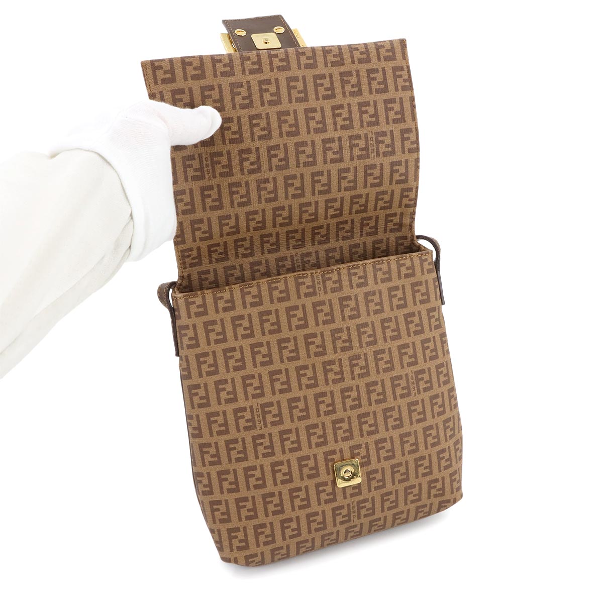 Zucchino Shoulder Bag PVC Leather Brown 8BT075 90285401