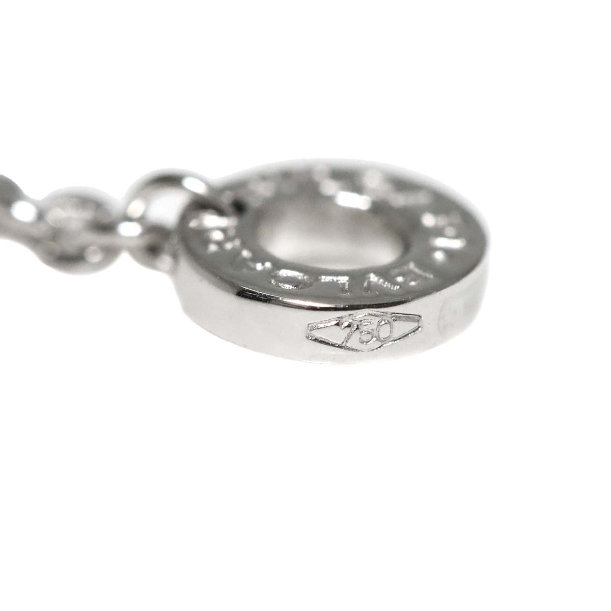 Double Logo Diamond Necklace 18K White Gold 750