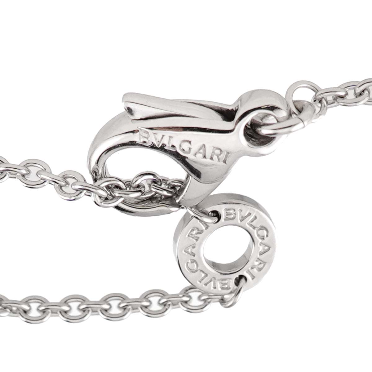 Double Logo Diamond Necklace 18K White Gold 750