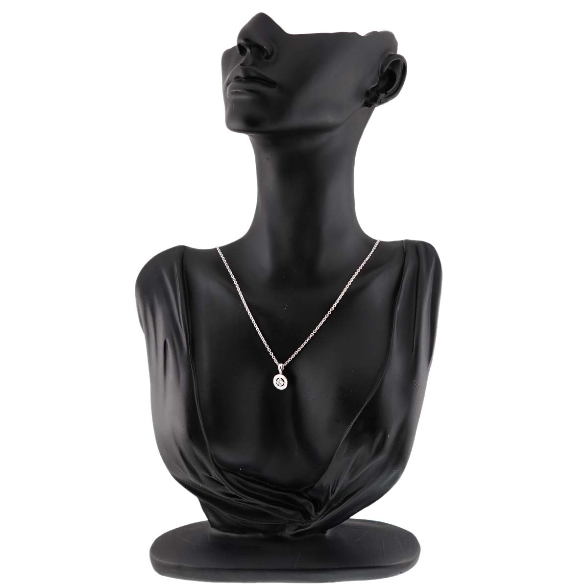 Double Logo Diamond Necklace 18K White Gold 750