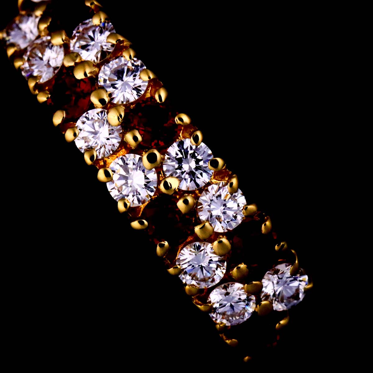 MIKIMOTO Diamond 0.35ct Ruby 0.28ct Ring 18K YG 750 Size5.25(US)