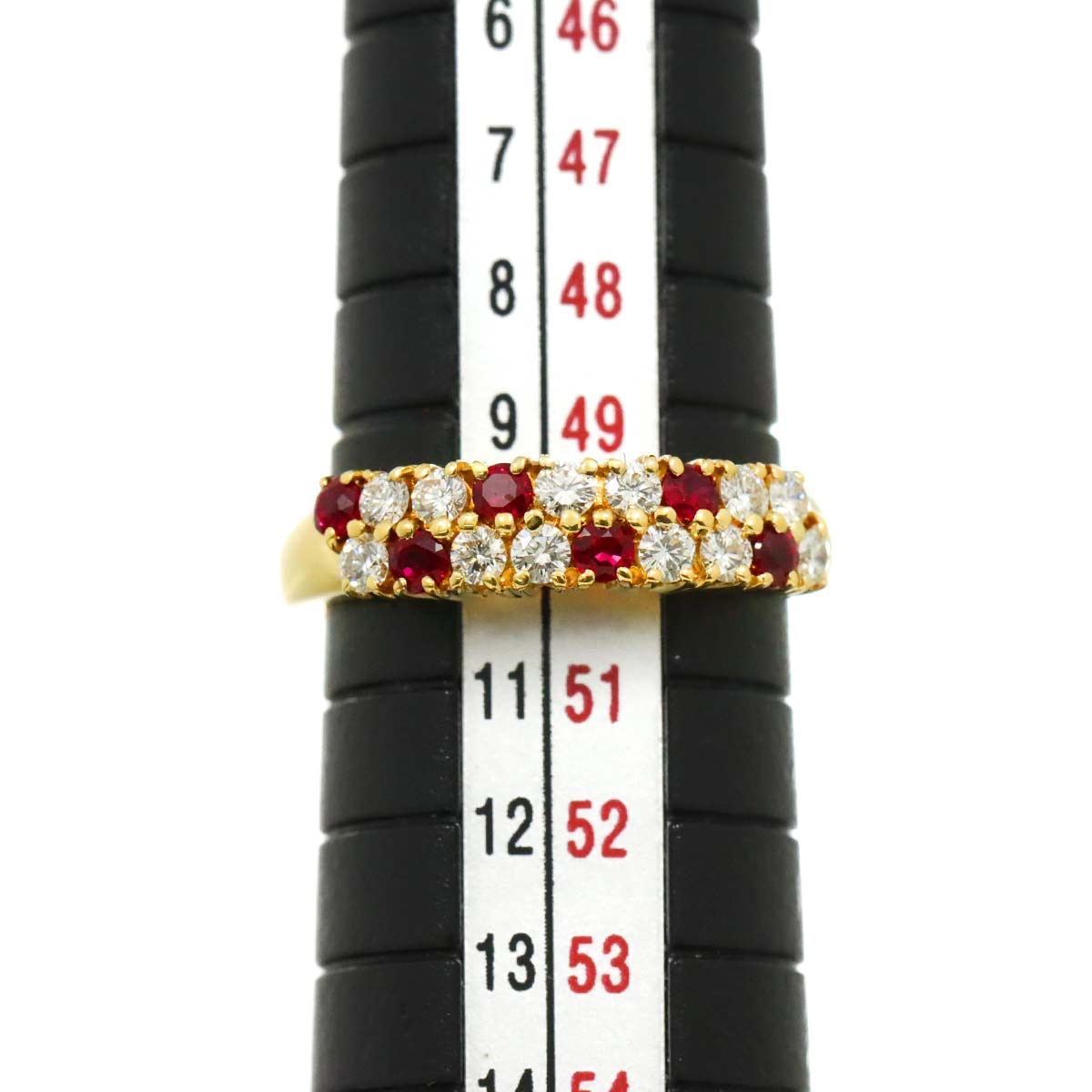 MIKIMOTO Diamond 0.35ct Ruby 0.28ct Ring 18K YG 750 Size5.25(US)