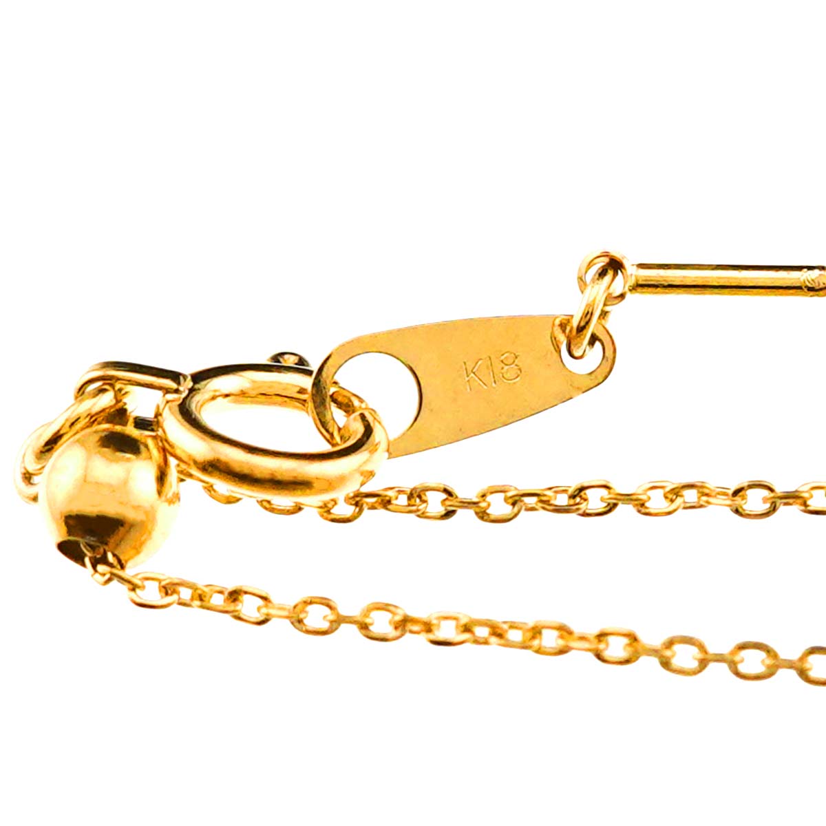 Ammolite 6.39 Diamond 0.02ct Granet 0.01ct Necklace 18K Yellow Gold 750