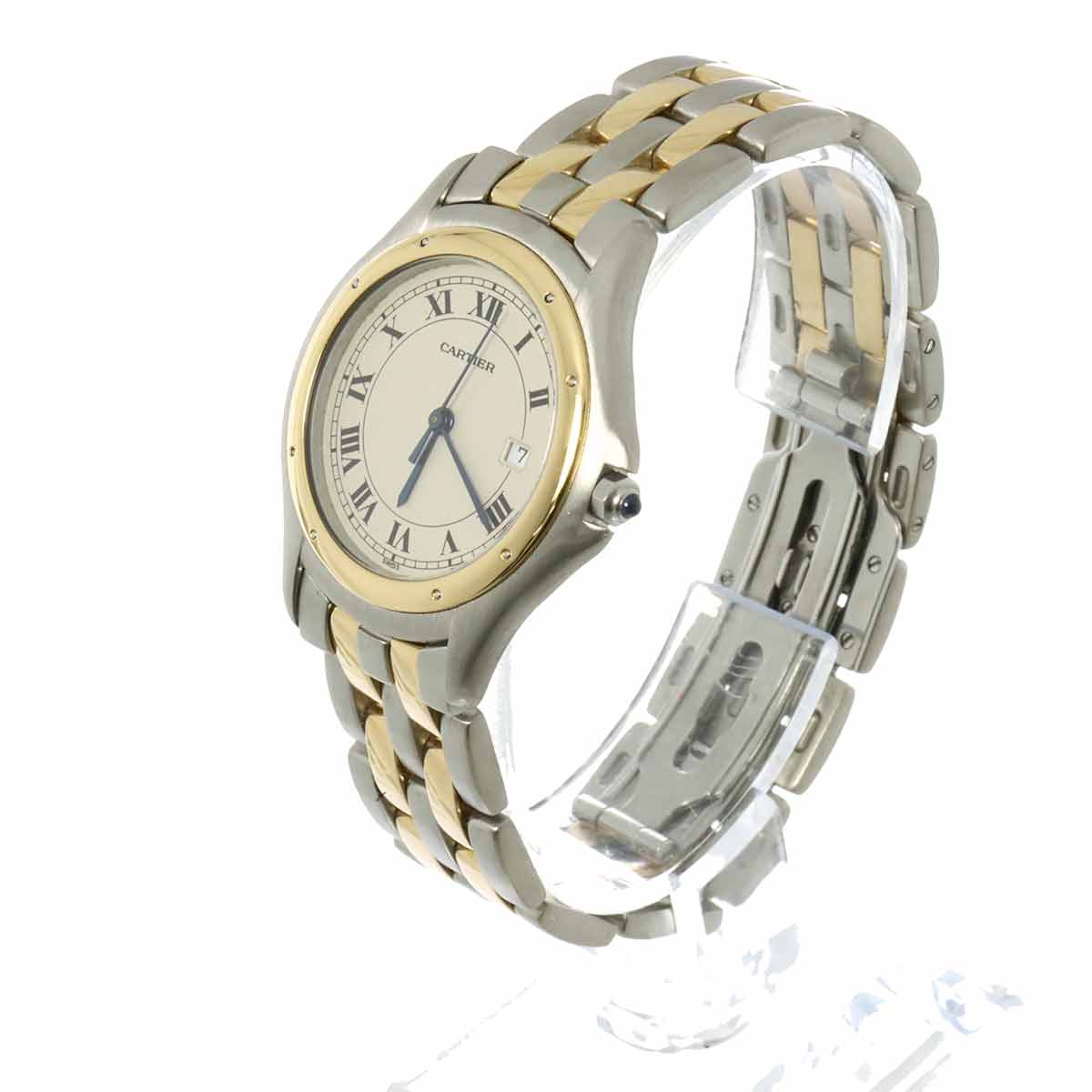 Panthere Cougar LM W35006B6 K18YG Cream Dial Boys Watch
