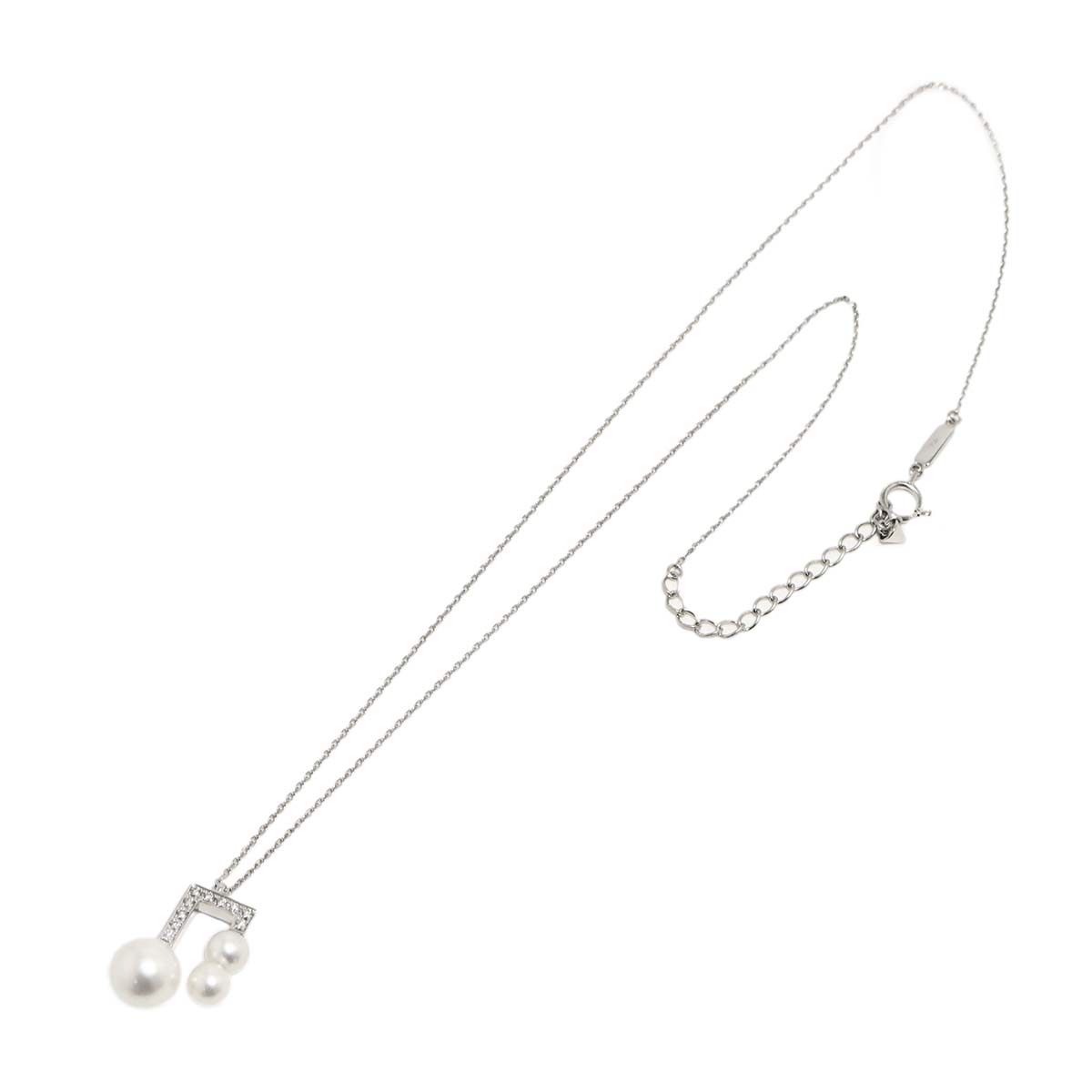 Balance Akoya Pearl 8.9-5.3mm Diamond 0.09ct Necklace 18K WG 750