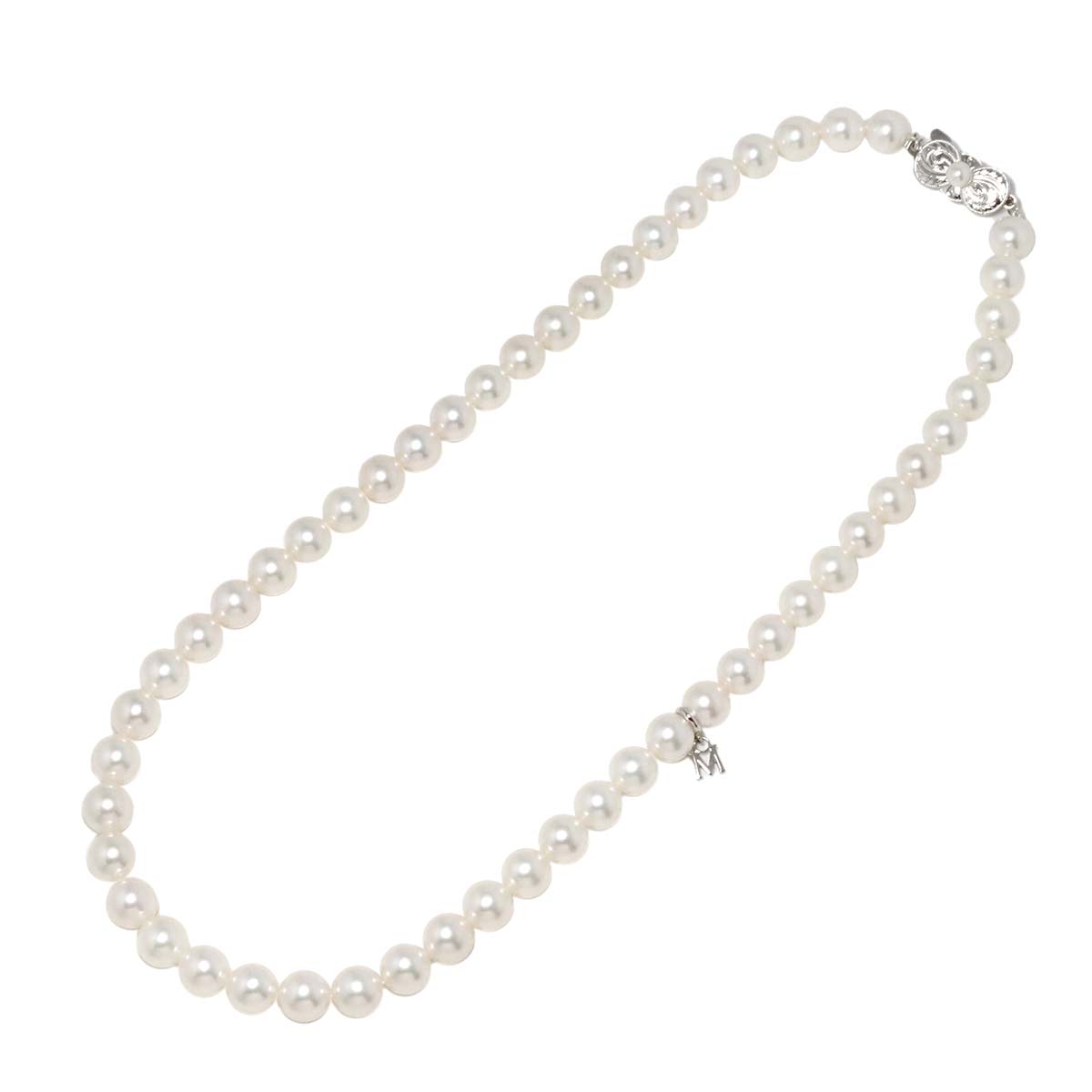 Akoya Pearl 7.3-7.0mm Necklace SV Silver