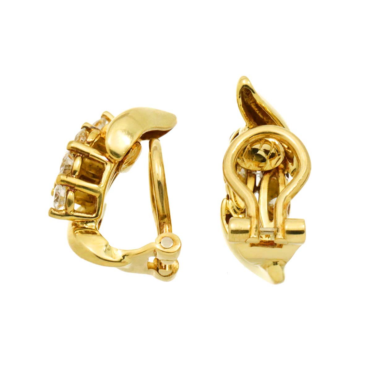 Diamond Earrings Clip on 18K YG 750