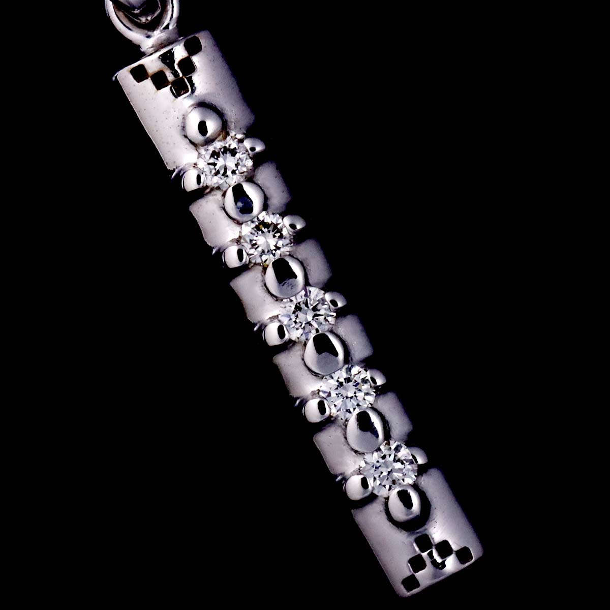 Diamond Earrings Pierced 18K White Gold 750