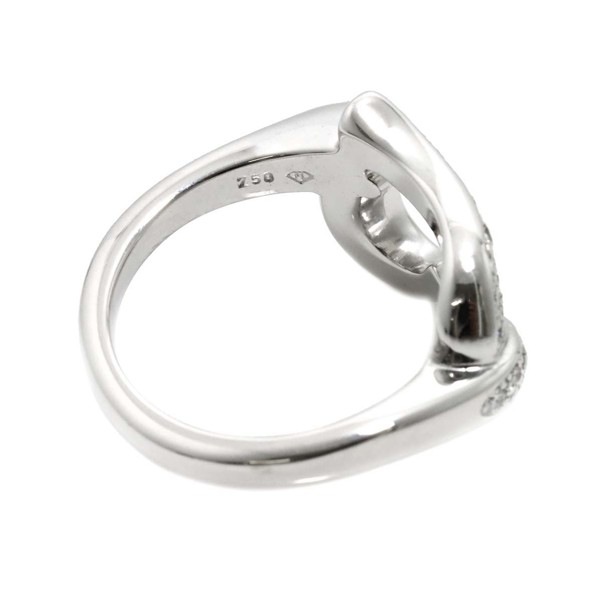 Lime Light Heart Diamond Ring 18K WG 750 size48 4.5(US)