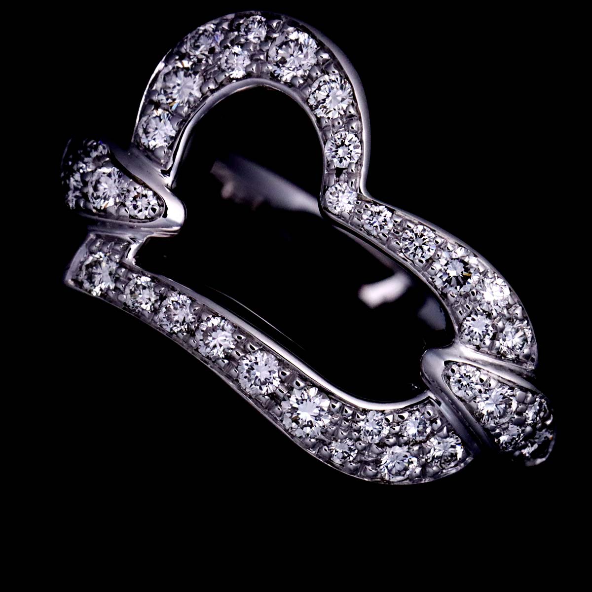 Lime Light Heart Diamond Ring 18K WG 750 size48 4.5(US)