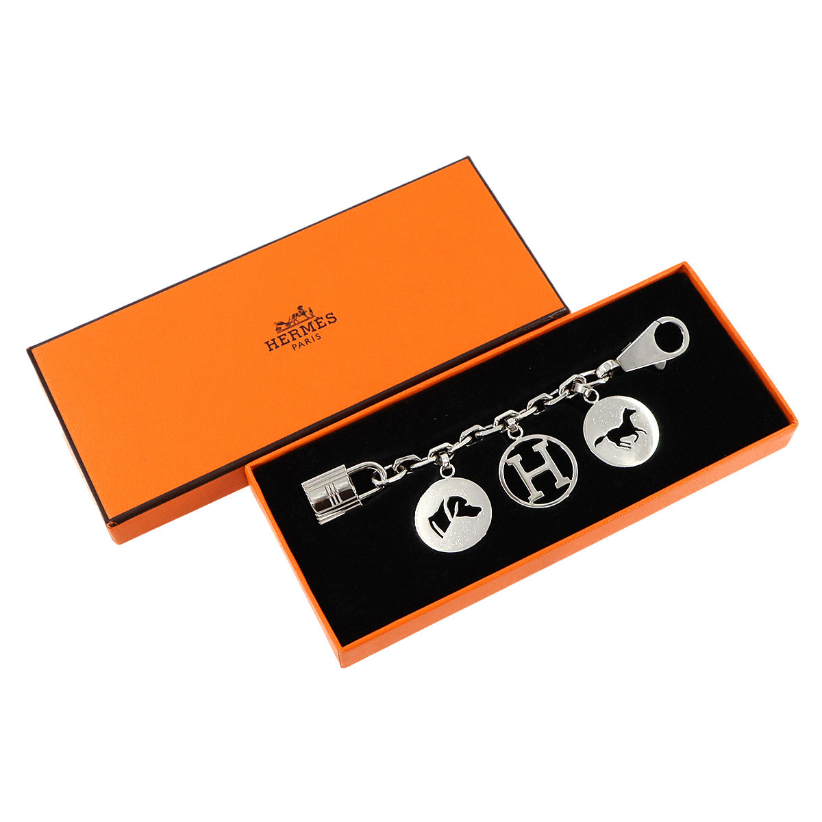 Amulet 4 Bulllock Bag Charm Silver Logo Dog Horse