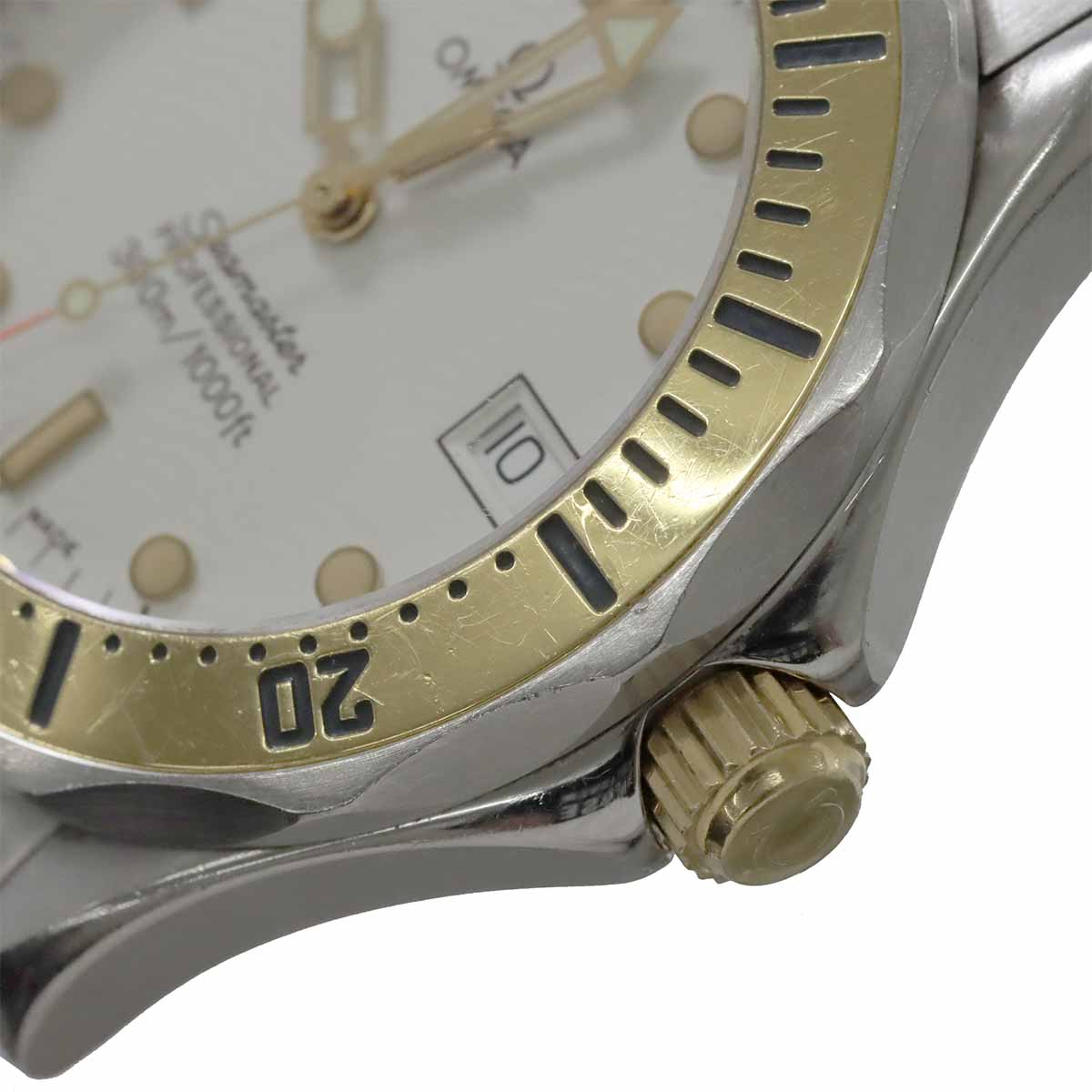 Seamaster300 2362 20 YG Quartz Date White Dial Boys Watch