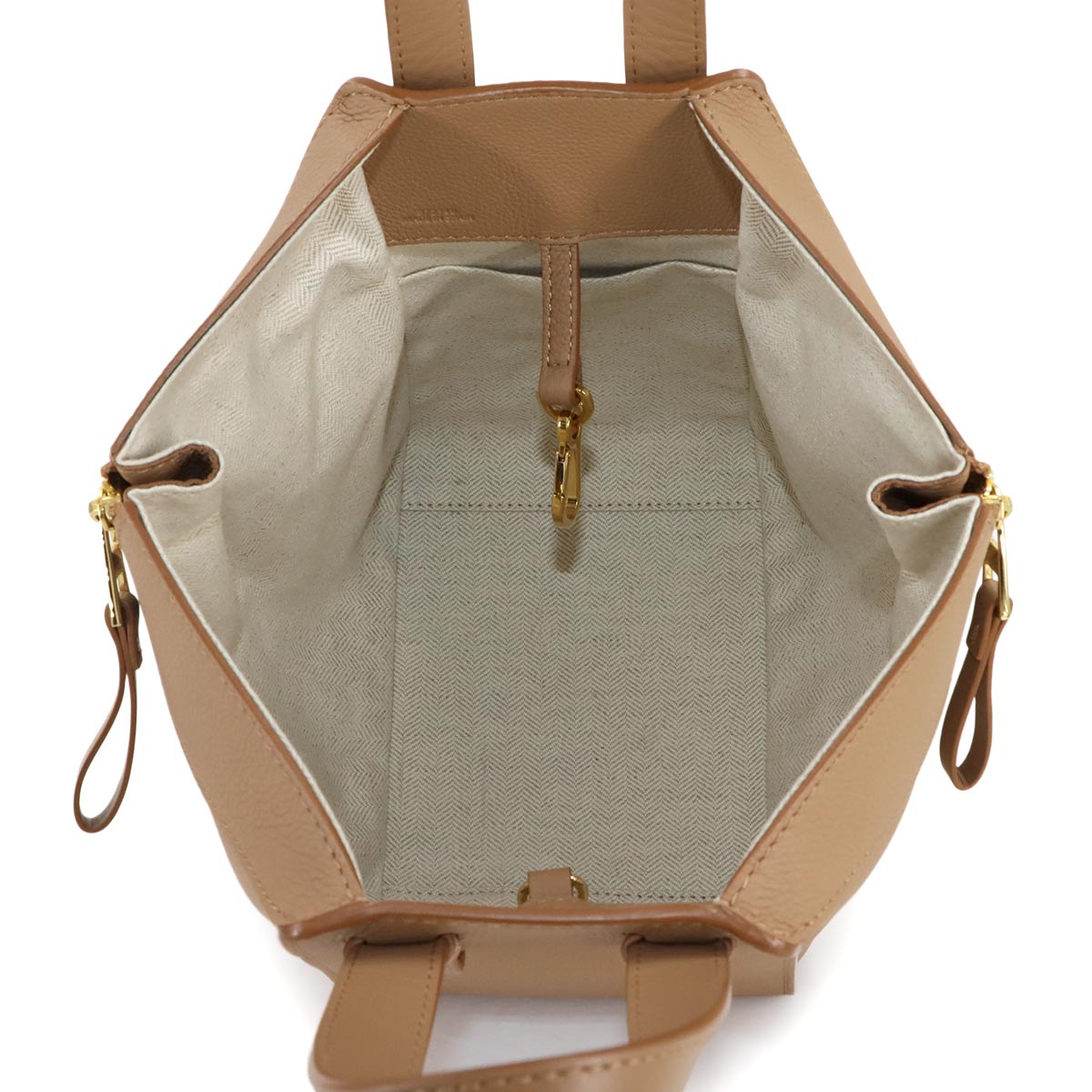 Compact Hammock 2way Hand Shoulder Bag Leather Brown