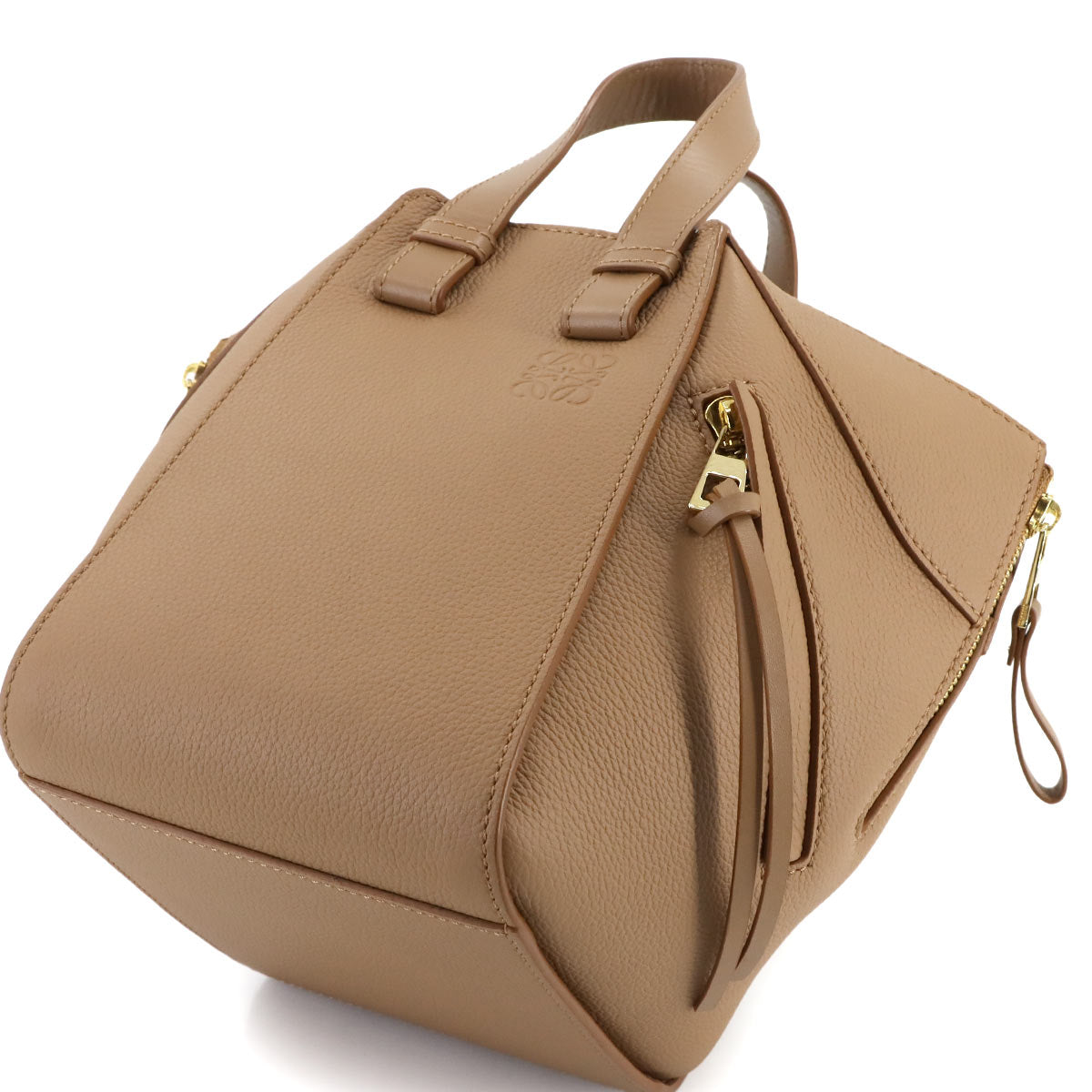 Compact Hammock 2way Hand Shoulder Bag Leather Brown