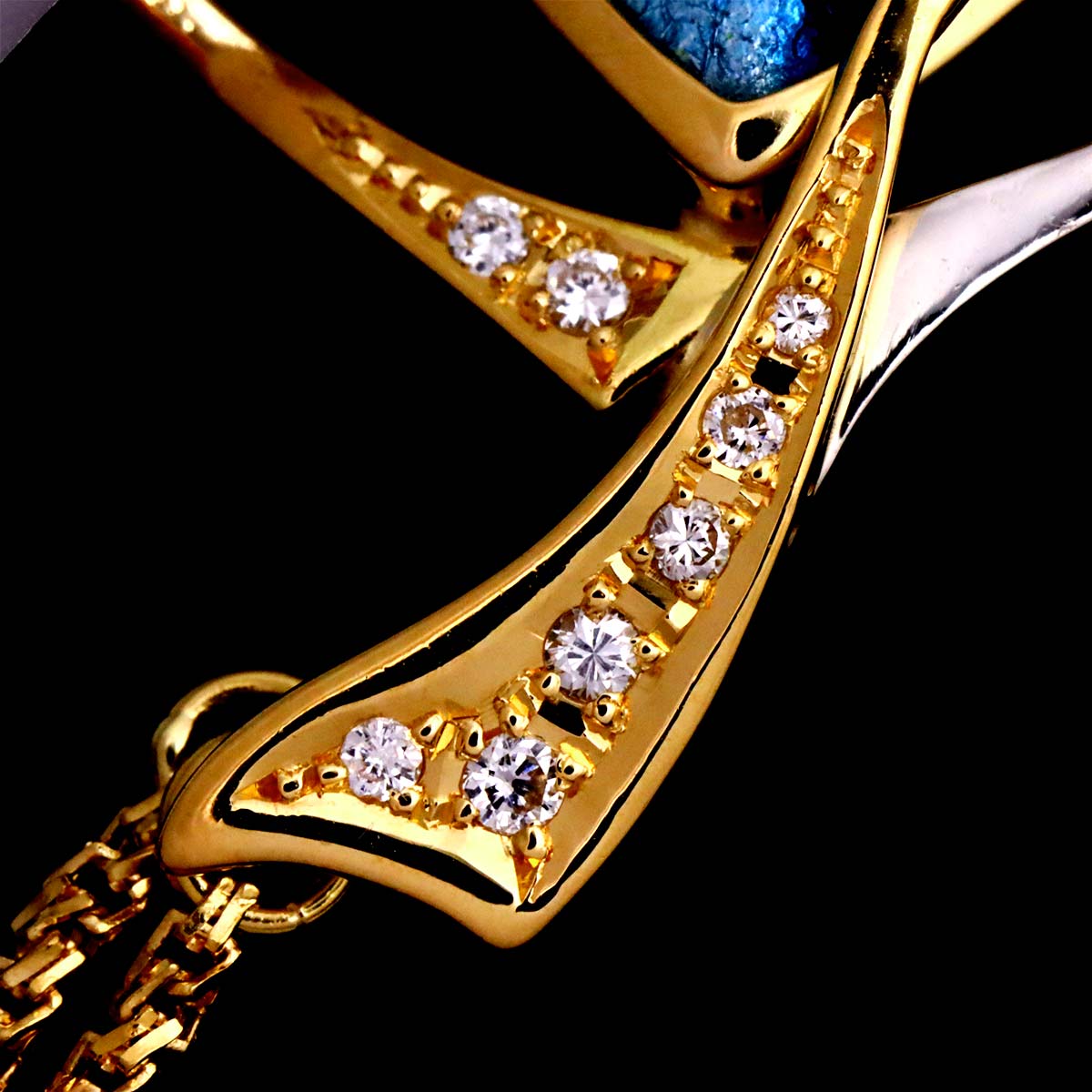 Enamel Diamond 0.19ct Brooch 18K YG 750 Pt 90286497