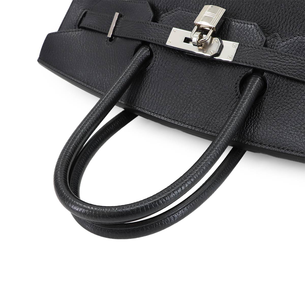 Birkin 35 Ardennes Leather Black Hand Bag Vintage Purse