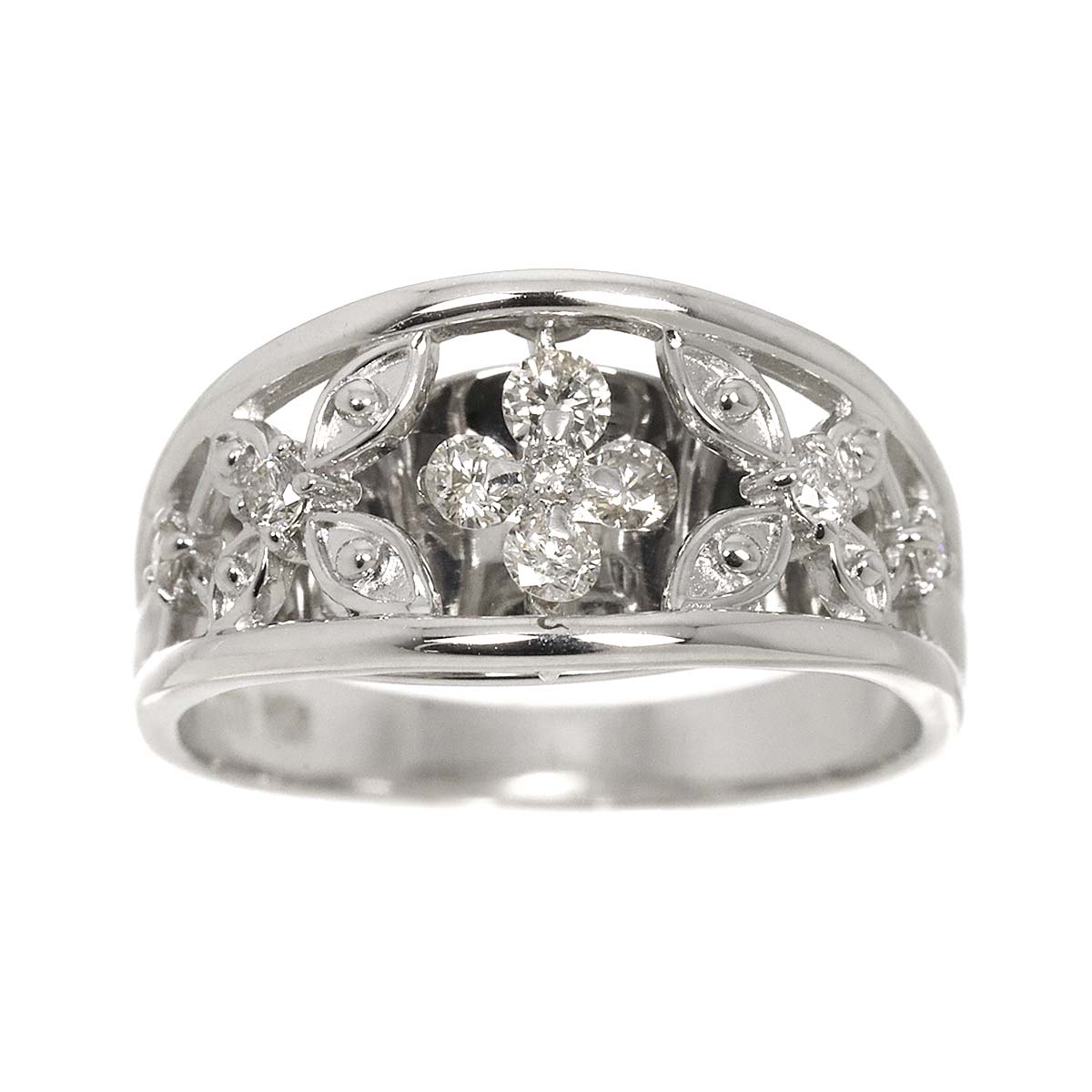 Diamond 0.33ct Ring 18K K18 WG White Gold size5.75-6(US)