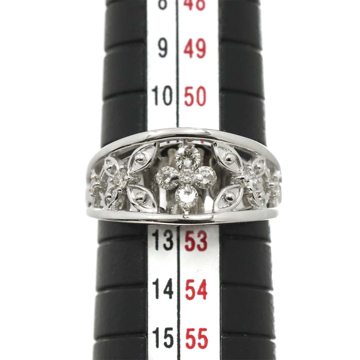 Diamond 0.33ct Ring 18K K18 WG White Gold size5.75-6(US)